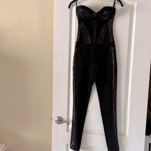 Pre-Loved Bebe Addiction Black Lace Corset Bustier Jumpsuit 🫶